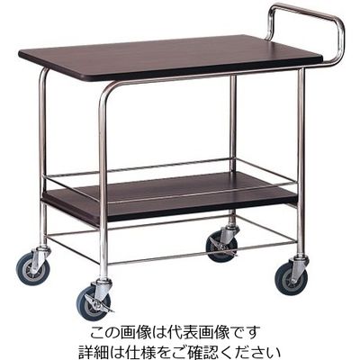 遠藤商事 木目調 サービスワゴン 62-6591-08 1個（直送品）
