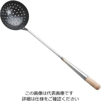 カンダ 鉄中華お玉 穴明 ツナギ柄 大 62-3832-87 1個（直送品）