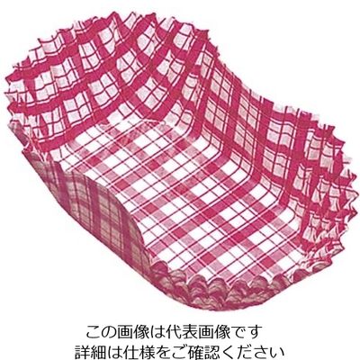 アヅミ産業 紙カップ ココケース小判型(500枚入) 赤 11 1ケース(500枚) 62-6649-07（直送品）