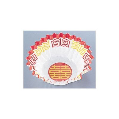 遠藤商事 純白ペットケース 中華柄(250枚入) 6号深口 双喜柄 62-6649-81 1ケース(250個)（直送品）