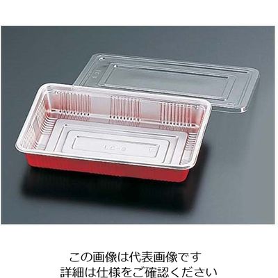 福助工業 弁当容器 透明蓋付(100セット入) LC-6 1ケース(100セット) 62-6653-36（直送品）
