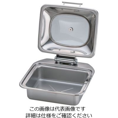 三宝産業 KINGO IH角チェーフィング FP無 ガラスカバー式1/2 D106 1個 62-6657-83（直送品）