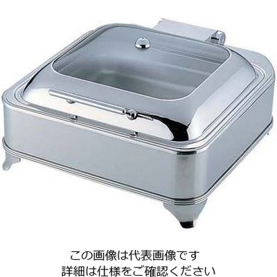 遠藤商事 KINGO電気角チェーフィングデッシュ (ガラスカバータイプ) D202 1個 62-6658-43（直送品）