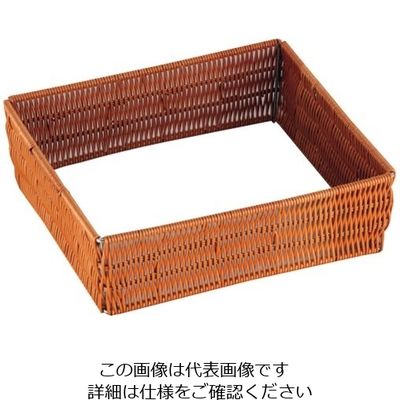萬洋 樹脂ラタン ガストロノームパンフレーム 2/3サイズ ブラウン 62-6672-50 1個（直送品）