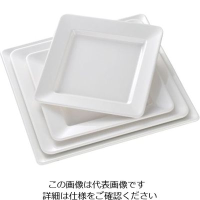 イーファイ メラミン ディド正角皿 12in MEDP-101612 1枚 62-6674-31（直送品）