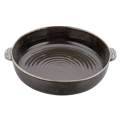遠藤商事 アルミ電磁用手付ドラ鉢 黒アメ釉 尺2 62-6675-26 1個（直送品）