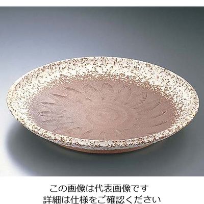 エムズジャパン 手造赤土白吹12.0大皿 平 B03-20 1個 62-6675-66（直送品）