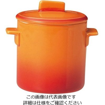 ミヤザキ食器 ソレイユ 蓋付カップ SS SO4808 オレンジ 62-6678-10 1個（直送品）