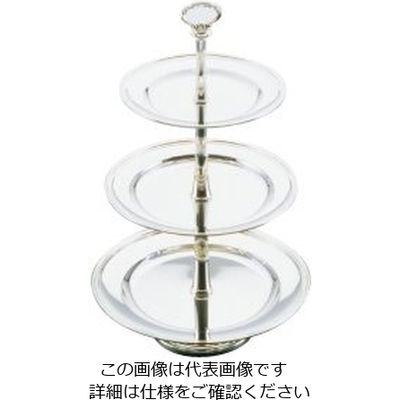 三宝産業 UK バロン3段ケーキスタンド (銀メッキ) 62-6692-22 1個（直送品）