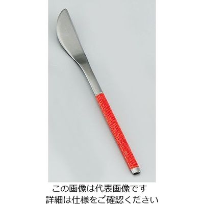 サクライ ステンレス布着せカトラリー 紗綾(さや) 和菓子ナイフ 朱 62-6721-42 1本（直送品）