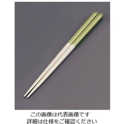 リック 木製 ブライダル箸(5膳入) パールホワイト/グリーン 62-6727-58 1ケース(5膳)（直送品）