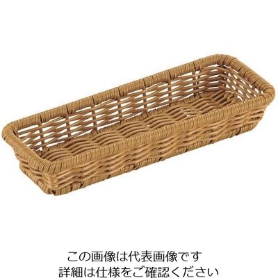 萬洋 PP枠入樹脂バスケット角長細 茶 62-6730-13 1個（直送品）