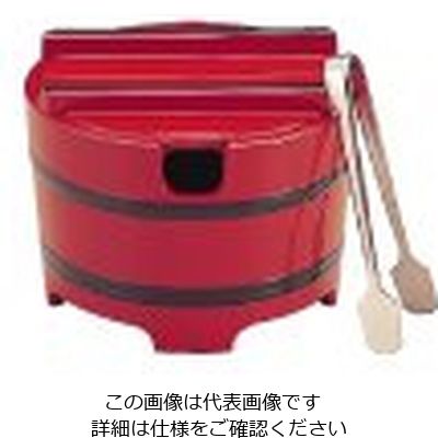 若泉漆器 桶型ガリ入れ 朱帯黒 (切込有) 1ー511ー7 62-6755-32 1個（直送品）