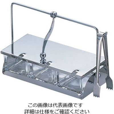 大塚硝子 ガラス薬味入れ (3ヶ仕切) 《3ー015》 T-3 1個 62-6755-43（直送品）