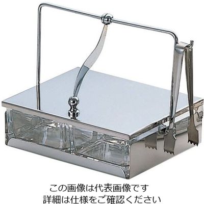 大塚硝子 ガラス薬味入れ (4ヶ仕切) 《4ー015》 T-4 1個 62-6755-44（直送品）