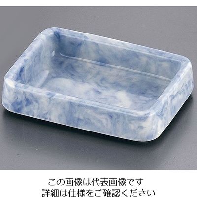 エンテック マーブル灰皿 長角 〈ブルー〉 62-6761-85 1個（直送品）