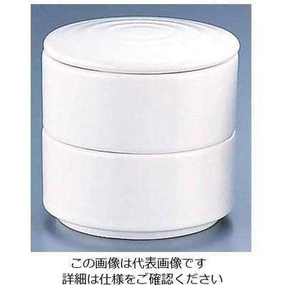 アズワン 丸型 二段重 白 Yー022 62-6788-60 1個（直送品）