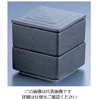 アズワン 角型 二段重 黒 Yー021 62-6788-63 1個（直送品）