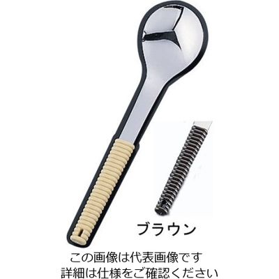 ワダコーポレーション 18ー8味道楽 盛り付けスプーン 穴無 ブラウン 62-6790-22 1本（直送品）