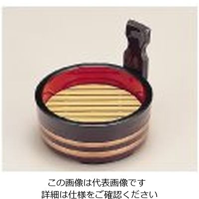 若泉漆器 5寸片手桶 溜金帯内朱 本体 1ー658ー2 62-6798-13 1個（直送品）