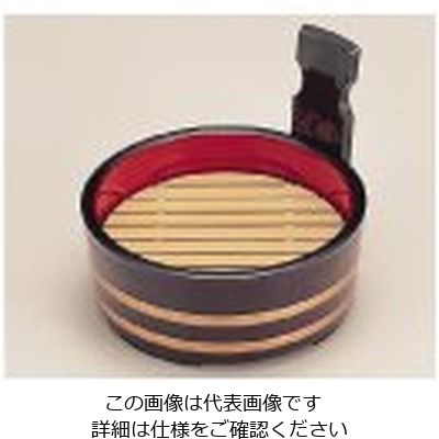 若泉漆器 6寸片手桶 溜金帯内朱 本体 1ー658ー6 62-6798-15 1個（直送品）