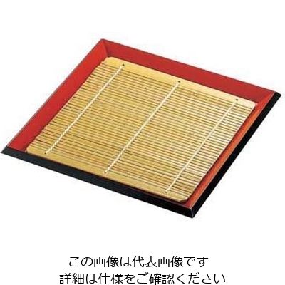 福井クラフト 7寸 角布目そば皿 朱渕黒 49930110 竹ス 62-6799-50 1個（直送品）