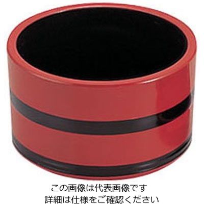 若泉漆器 桶型つゆ入れ 朱に帯黒 1ー559ー9 62-6800-28 1個（直送品）