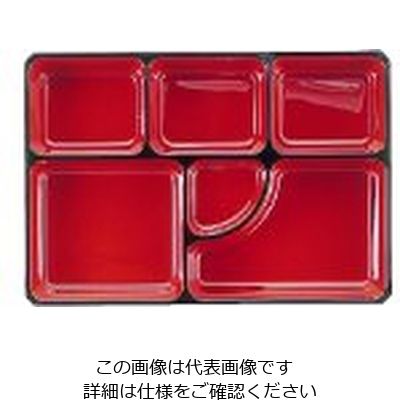 若泉漆器 尺0寸隅切松花堂用 DX仕切 朱天黒 Fー1ー60 62-6802-14 1個（直送品）