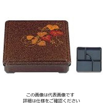 若泉漆器 7.5寸角弁当 パールツタ (固定仕切)1ー405ー4 62-6802-82 1個（直送品）