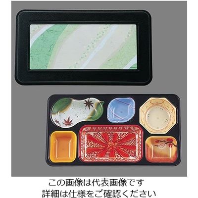 遠藤商事 きれいな器副食 PRー6 (黒内B/黒花吹雪グリーン) 62-6803-06 1個（直送品）