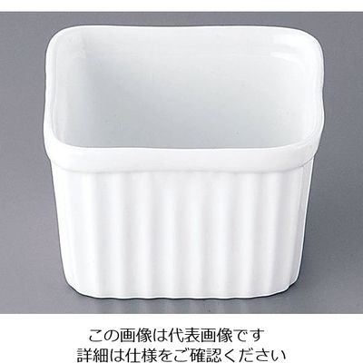 アズワン 耐熱性陶器 四角スフレ S(10個入) 62-6821-91 1ケース(10個)（直送品）