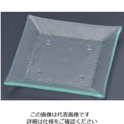 遠藤商事 タイガーグラス スクエアプレート 185 クリア 163-194-02 1枚 62-6835-65（直送品）