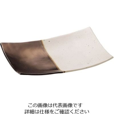 ミヤザキ食器 奏 長角皿 ゴールドホワイト 21cm 62-6839-83 1枚（直送品）