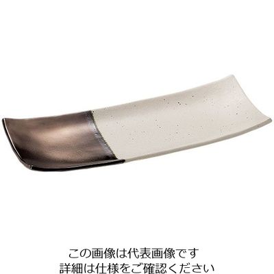 ミヤザキ食器 奏 長角皿 ゴールドホワイト 28cm 62-6839-84 1枚（直送品）