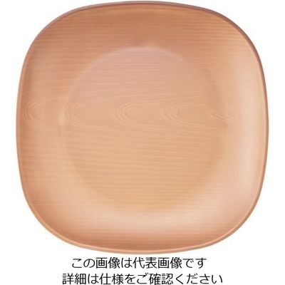 台和 ウォールナ スクエアプレート 25cm ライトブラウン 62-6852-23 1枚（直送品）