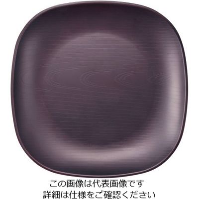 台和 ウォールナ スクエアプレート 25cm ダークブラウン 62-6852-24 1枚（直送品）