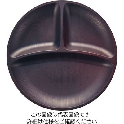 台和 ウォールナ 3ツ仕切プレート 25cm ダークブラウン 62-6852-27 1枚（直送品）