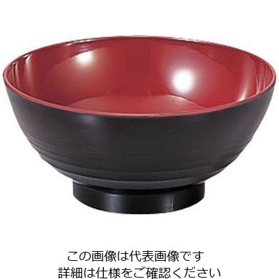 若泉漆器 3.8寸筋入椀 黒内朱 1ー190ー12 62-6854-30 1個（直送品）