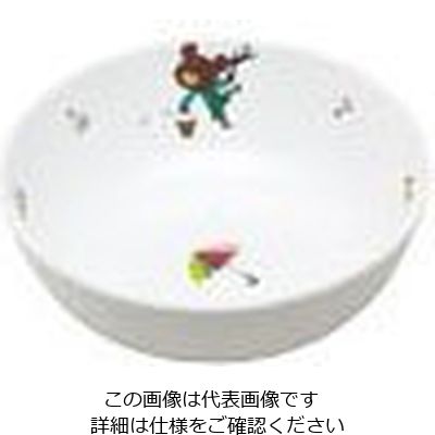 関東プラスチック工業 メラミンお子様食器「くまのがっこう」 ラーメン鉢 Mー50TA 62-6855-42 1個（直送品）