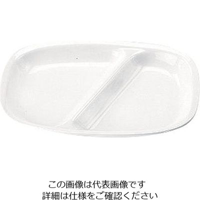 遠藤商事 高強度磁器 ホワイト 角仕切皿 WH-035 1枚 62-6857-93（直送品）