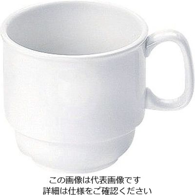 遠藤商事 高強度磁器 ホワイト スタッキングマグ WH-003 1個 62-6858-16（直送品）