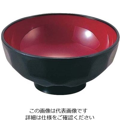 遠藤商事 二色亀甲汁椀 SWー121 黒/内ワイン 62-6858-31 1個（直送品）