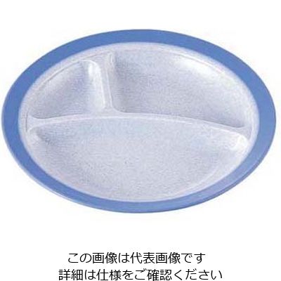 遠藤商事 二色三ツ切皿・本体 SWー125 ブルー/内小石目 62-6858-37 1枚（直送品）