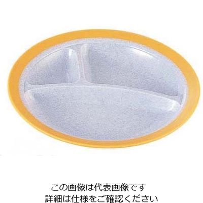 遠藤商事 二色三ツ切皿・本体 SWー125 イエロー/内小石目 62-6858-38 1枚（直送品）