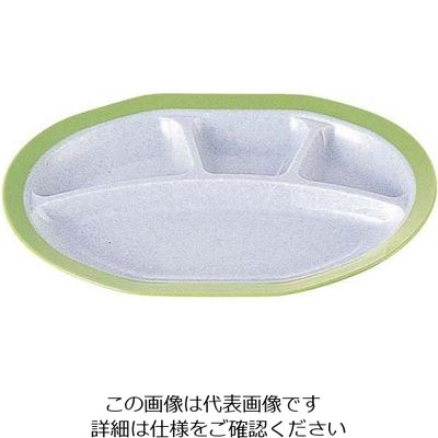 遠藤商事 二色小判皿・本体 SWー126 サバンナグリーン/内小石目 62-6858-43 1枚（直送品）