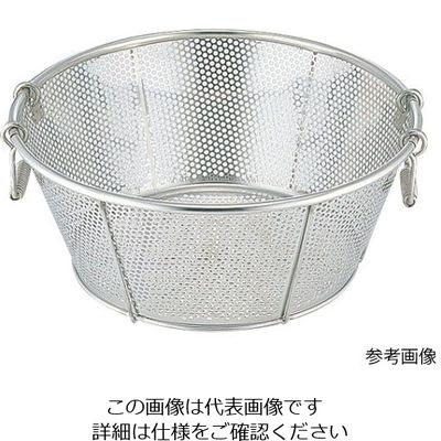 アズワン BK 18ー8パンチング浅型ざる 42cm 穴径φ5mm 62-8179-17 1個（直送品）