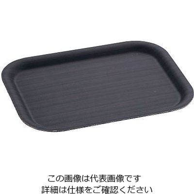 萬洋 木目樹脂カフェトレイ ダークブラウン 大 63-1254-82 1個（直送品）