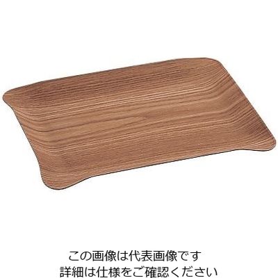 萬洋 木目樹脂サービストレイ ナチュラル 大 63-1254-79 1個（直送品）