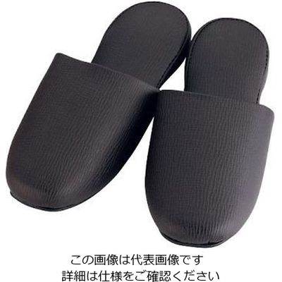 シルクロード エンボスレザースリッパ ブラウン NRL-24 1足 63-1258-77（直送品）