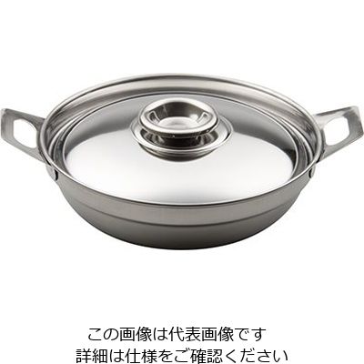 エムテートリマツ 18ー0ちり鍋 1人用(蓋付) 17cm 1個穴 63-1426-87 1個（直送品）